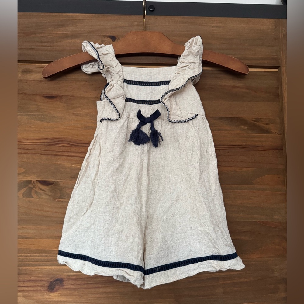 Mayoral girls Linen ruffle jumpsuit - 24 months